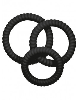 You2Toys: Lust 3 Penisringar, svart, 3-pack